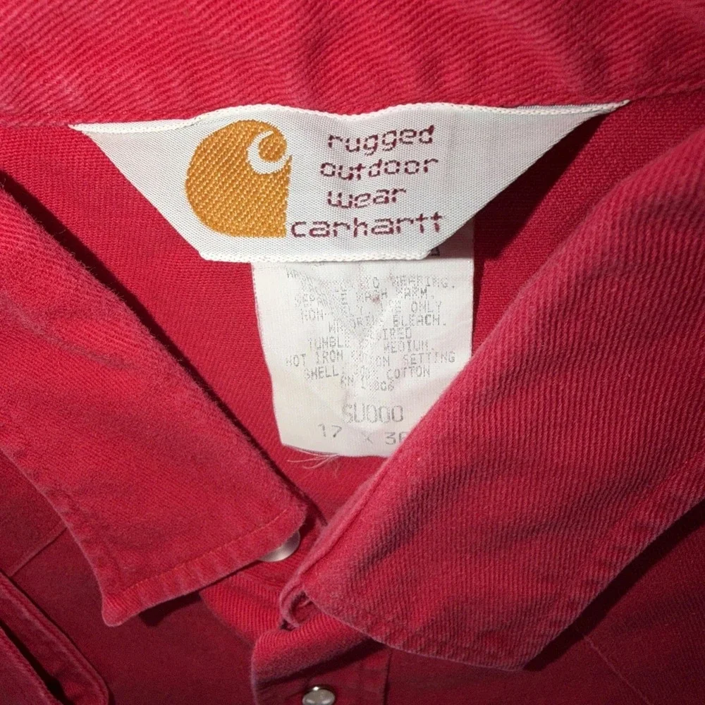 Vtg Gorp core Carhartt Rugged Outdoor Wear Red Heavy‎ Canvas SU000 17 X 36 USA